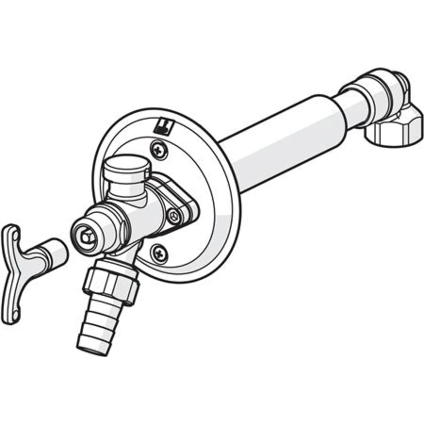 Hansa HANSA vorstvrije gevelkraan lengte 450 mm inkortbaar
